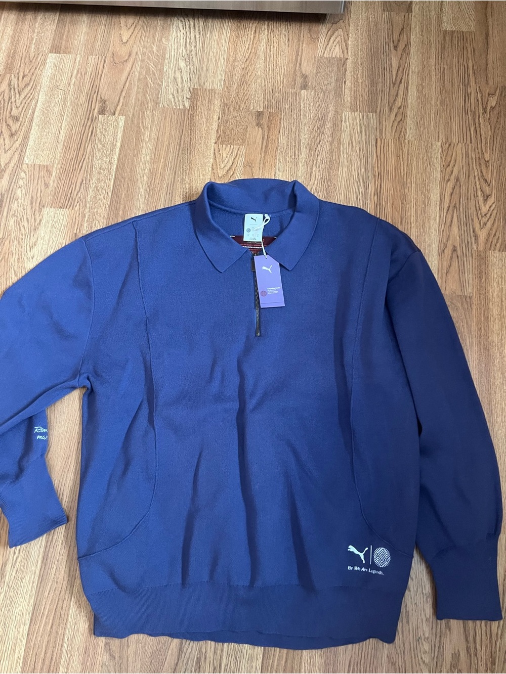 Mens puma schomburg 1/4 zip blue crystal (631258 46) size XXL rare